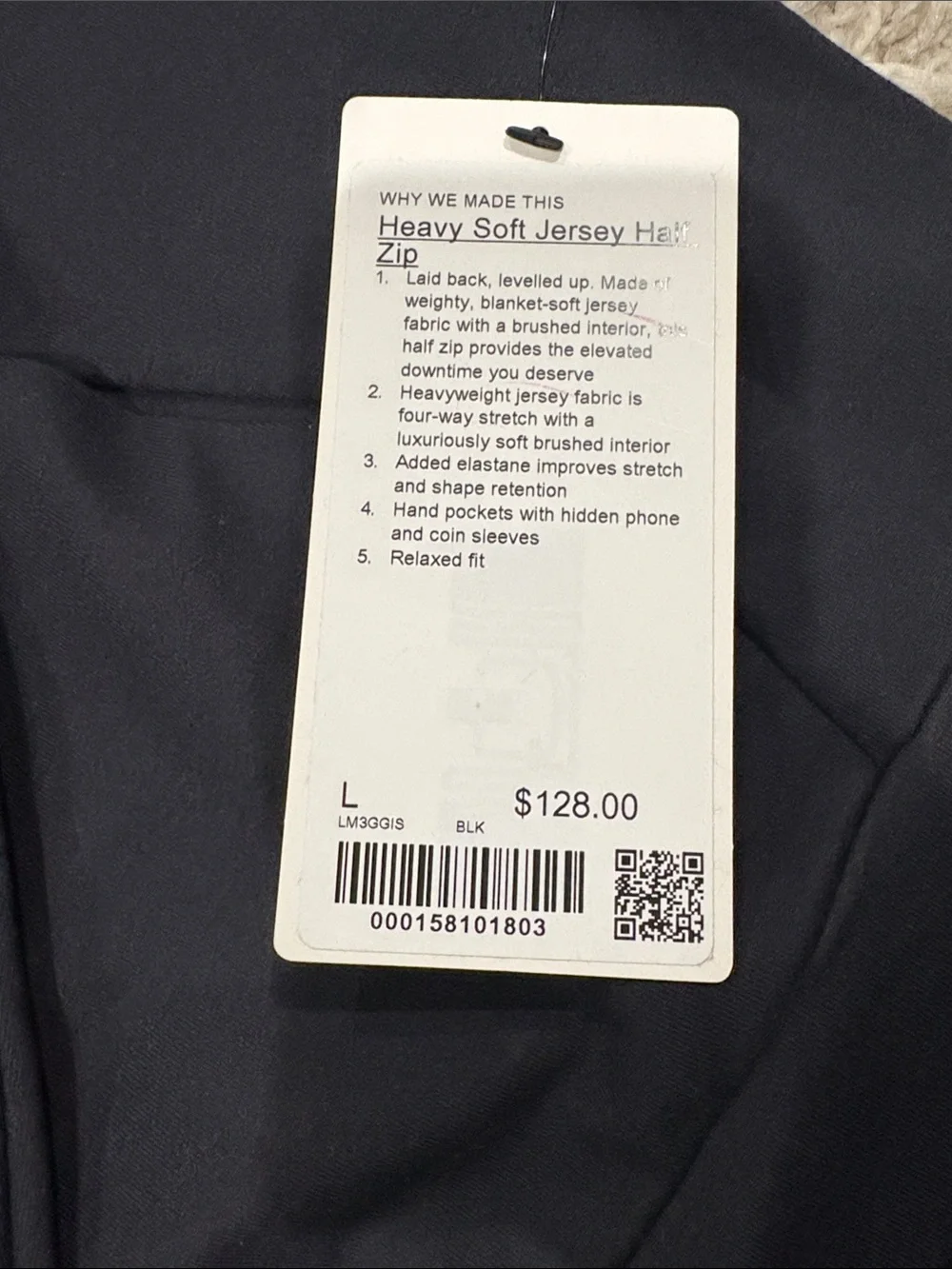 lululemon athletica Men's Black Quarter-Zip Pullover